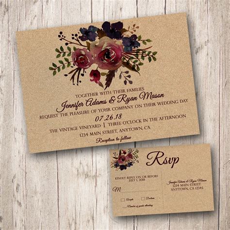 Sunflower <b>Wedding</b> <b>RSVP</b> Card Template. . Amazon wedding invitations with rsvp